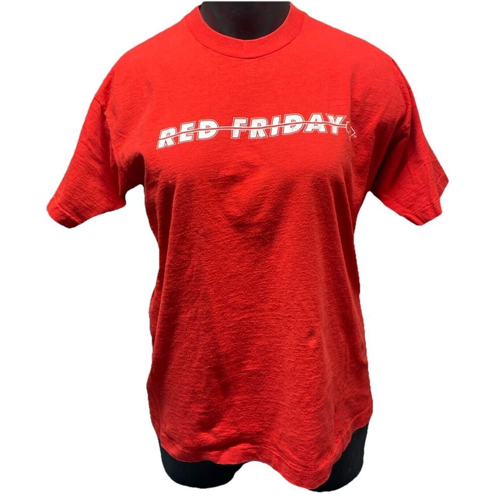 Vintage Kansas City Chiefs Red Friday Single Stitch T Shirt USA Double‎ Sided XL